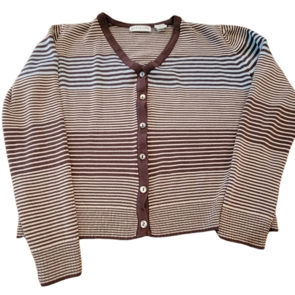 Ann Taylor Size S 100% Silk Button Up Cardigan